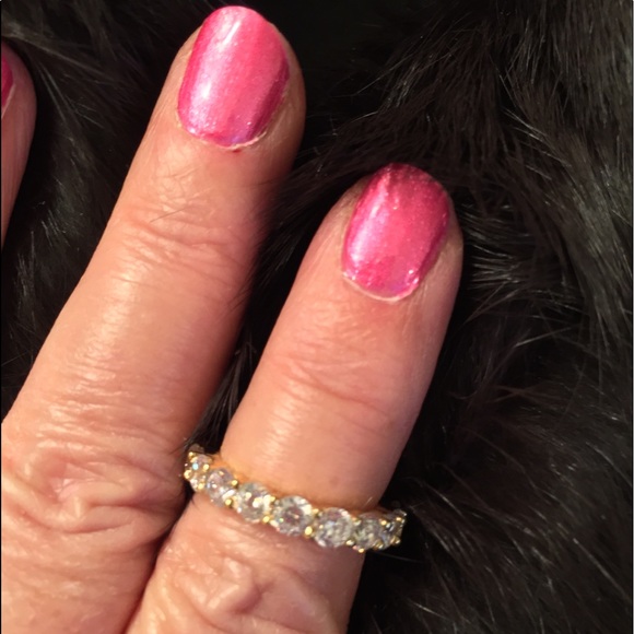 Eternity Ring 18kt GP(?) wWhite Crystals 5.2 - Picture 5 of 8